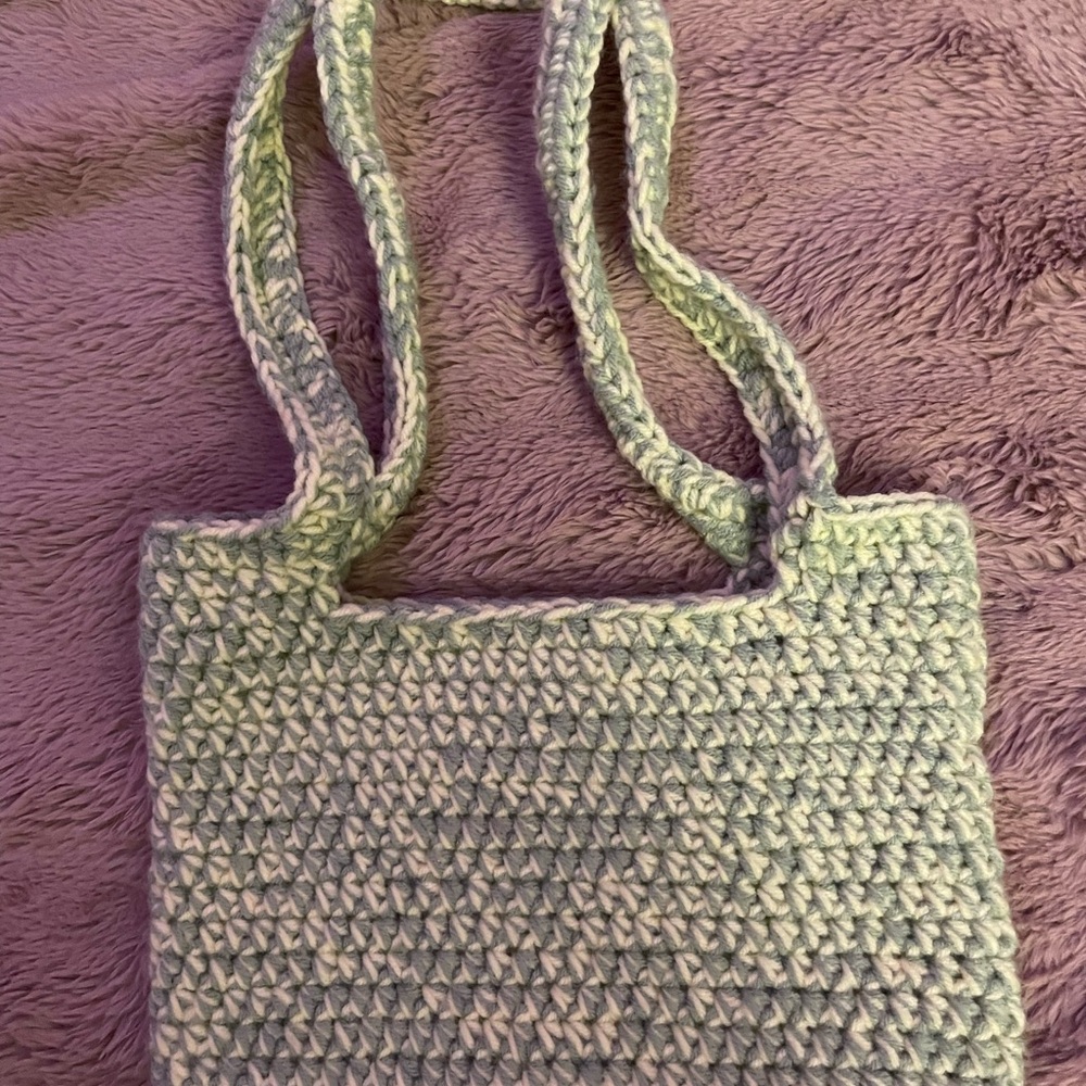 Elegant Mint Crochet Tote Bag